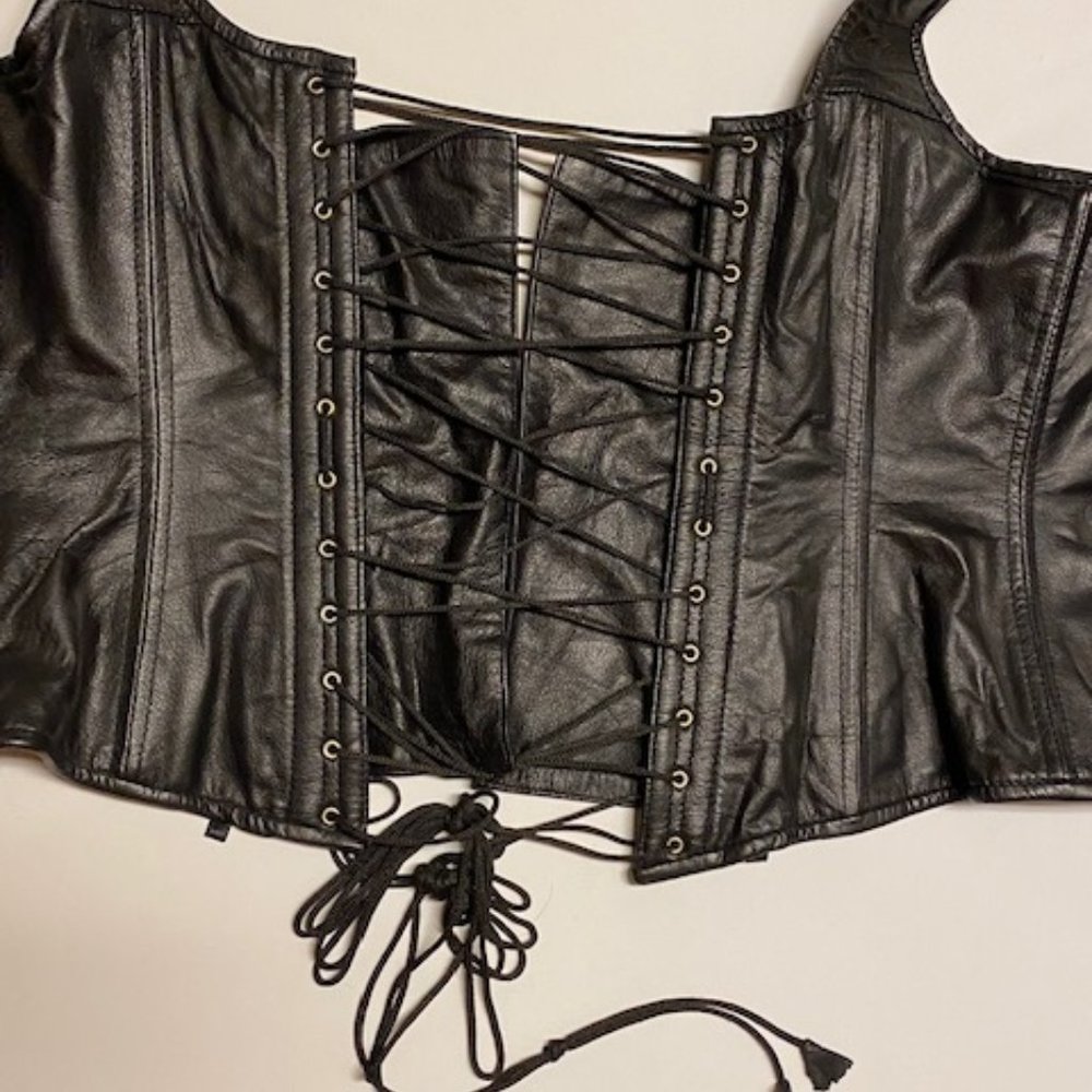 Super sexy Lace up Leather Corset top